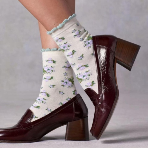 NWT / ROUJE PARIS Dorothee Loafer Heels Burgundy size 9 - Picture 7 of 8